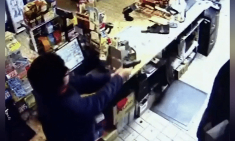 VIDEO: Armed Clerk Shoots, Stops Armed Robber In His Tracks